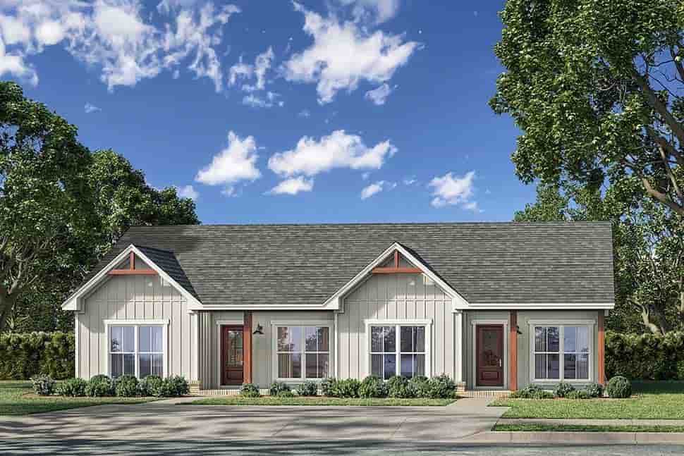 Country, Farmhouse, Traditional Multi-Family Plan 82955 with 4 Beds, 4 Baths Picture 4