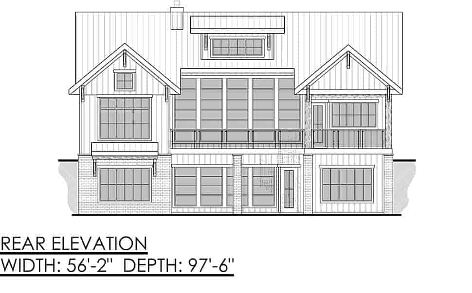 Farmhouse House Plan 83314 with 5 Beds, 4 Baths, 3 Car Garage Picture 2