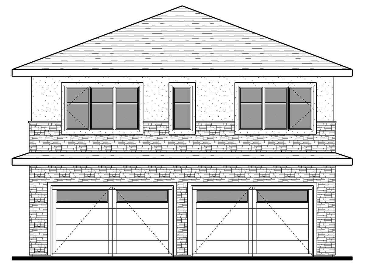 Craftsman Garage-Living Plan 83336 with 2 Beds, 2 Baths, 4 Car Garage Picture 1