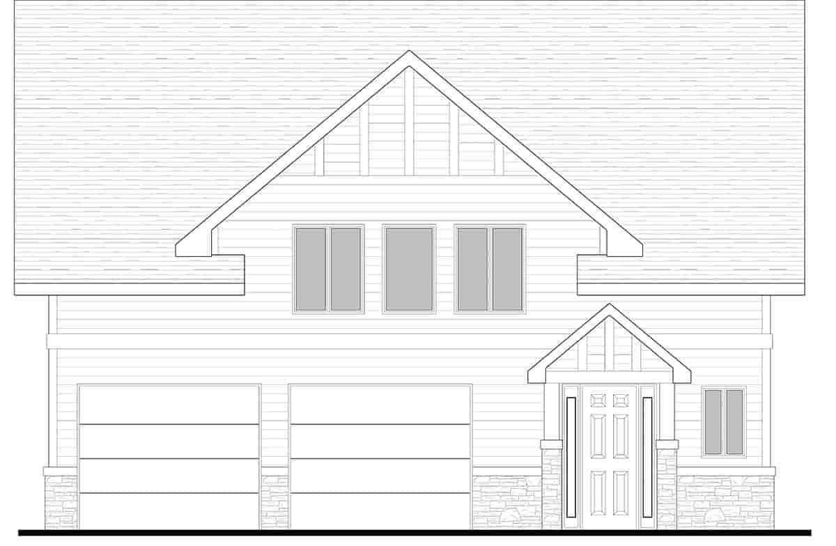 Cottage, Country, Craftsman, Farmhouse Garage-Living Plan 83337 with 1 Beds, 2 Baths, 2 Car Garage Picture 1