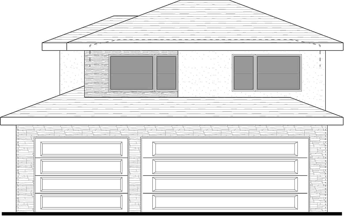 Contemporary Garage-Living Plan 83338 with 1 Beds, 1 Baths, 3 Car Garage Picture 1