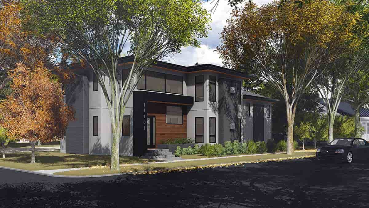Modern House Plan 83372 with 3 Beds, 3 Baths, 2 Car Garage Picture 1