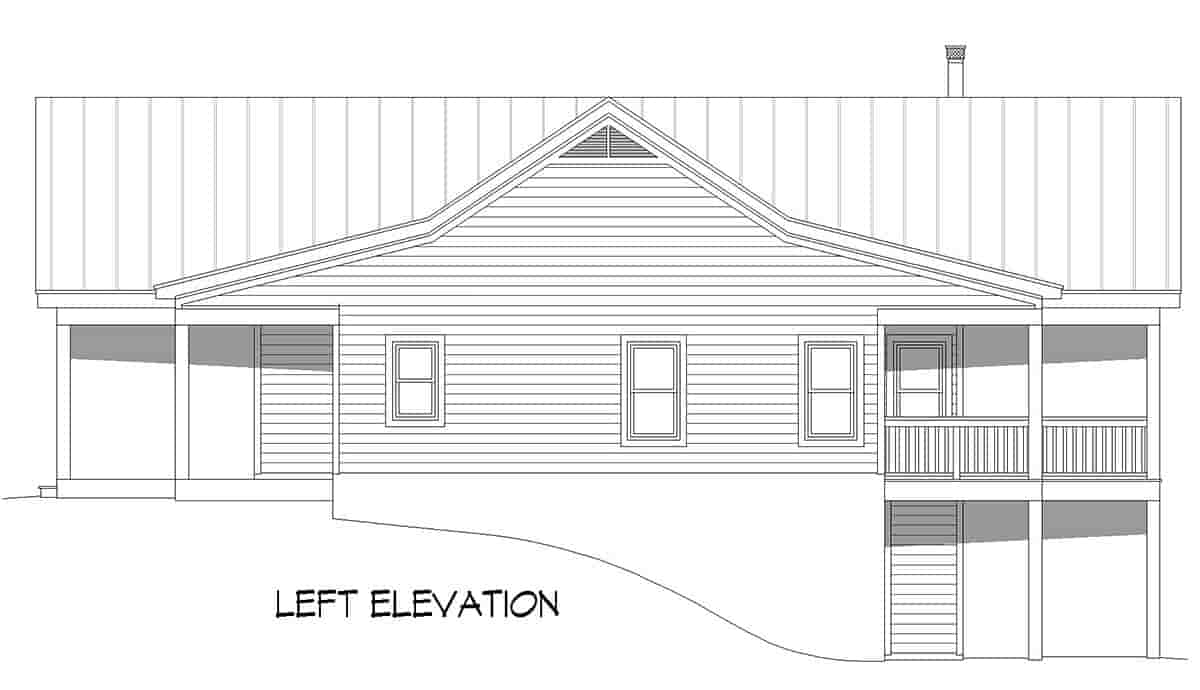Coastal, Country, Ranch House Plan 83416 with 2 Beds, 2 Baths, 2 Car Garage Picture 2