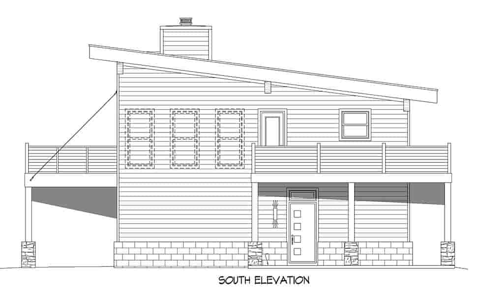 Cabin, Coastal, Contemporary, Modern House Plan 83424 with 3 Beds, 3 Baths Picture 3