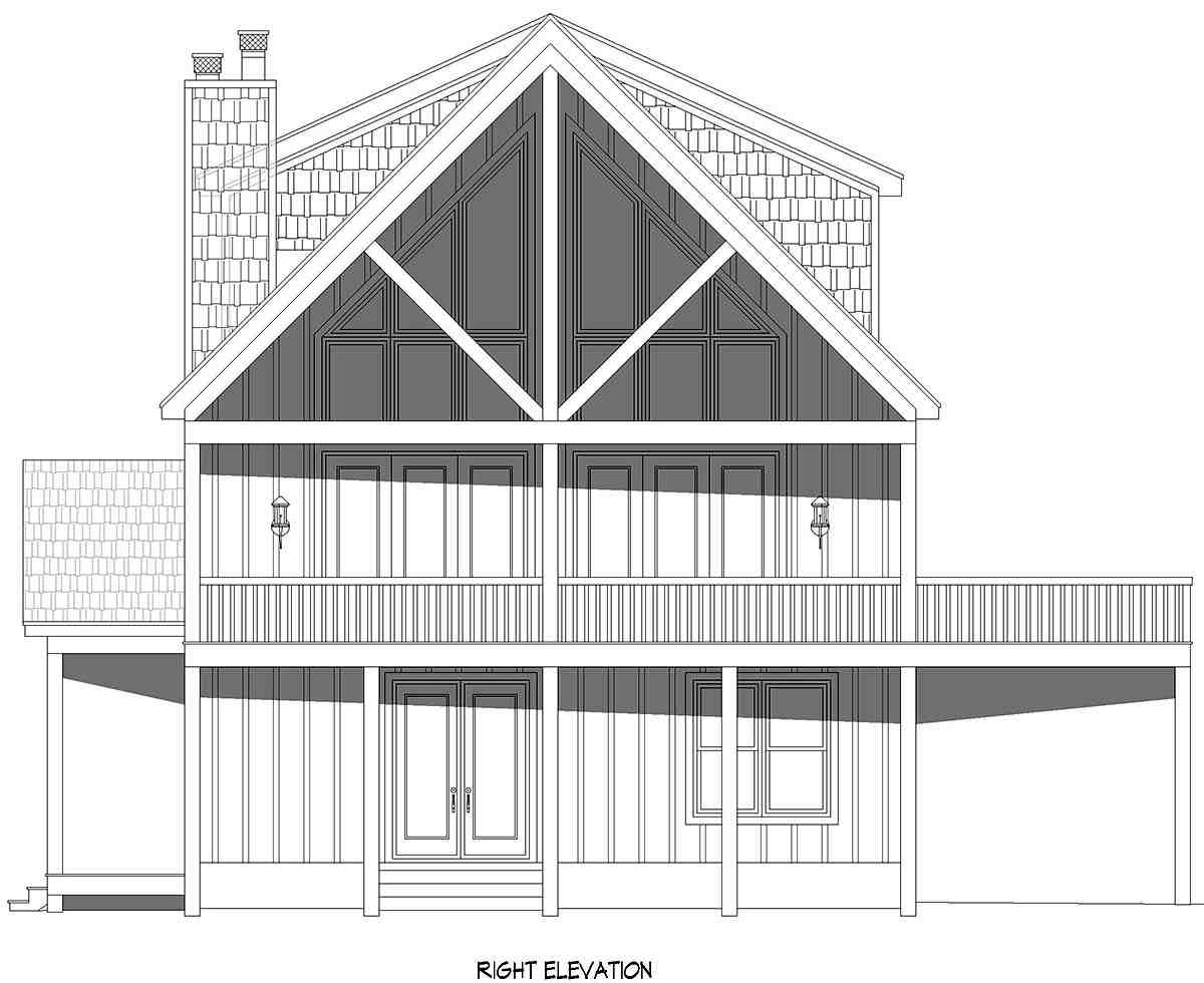 Cabin, Colonial, Country, French Country, Prairie, Traditional House Plan 83429 with 3 Beds, 3 Baths, 1 Car Garage Picture 1