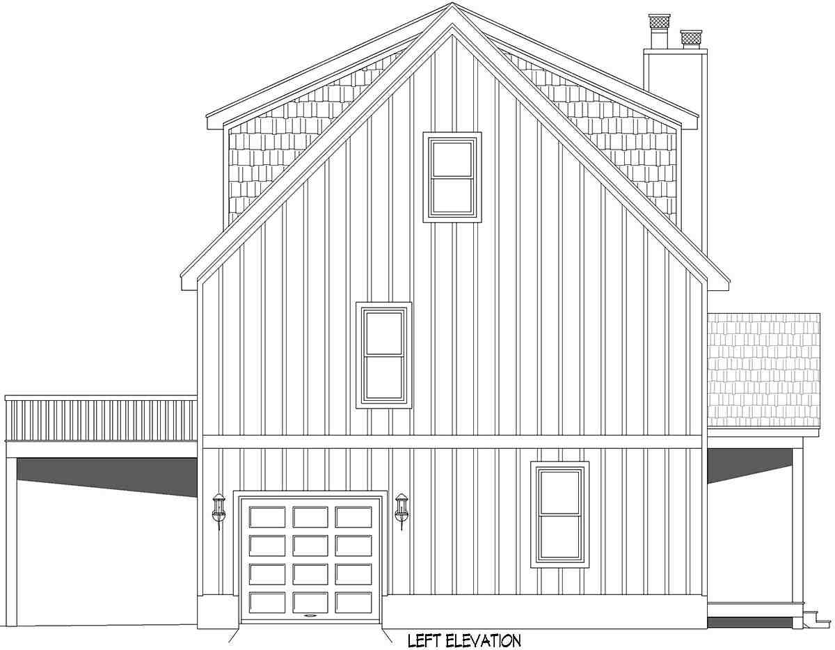 Cabin, Colonial, Country, French Country, Prairie, Traditional House Plan 83429 with 3 Beds, 3 Baths, 1 Car Garage Picture 2