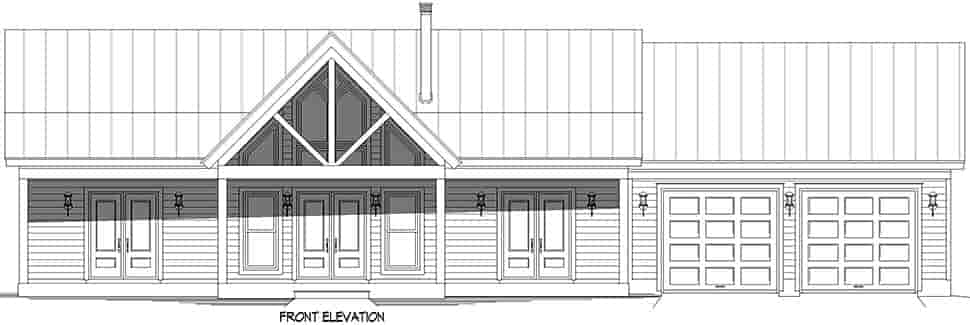 Bungalow, Cabin, Country, Craftsman, Ranch, Traditional House Plan 83483 with 2 Beds, 2 Baths, 2 Car Garage Picture 3