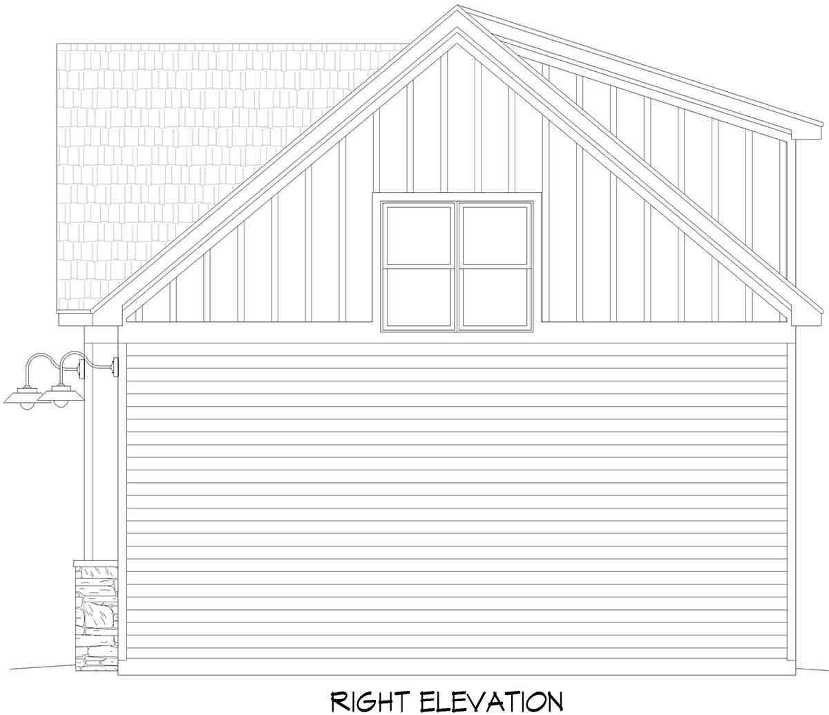 Traditional Garage-Living Plan 83486 with 1 Beds, 1 Baths, 3 Car Garage Picture 1