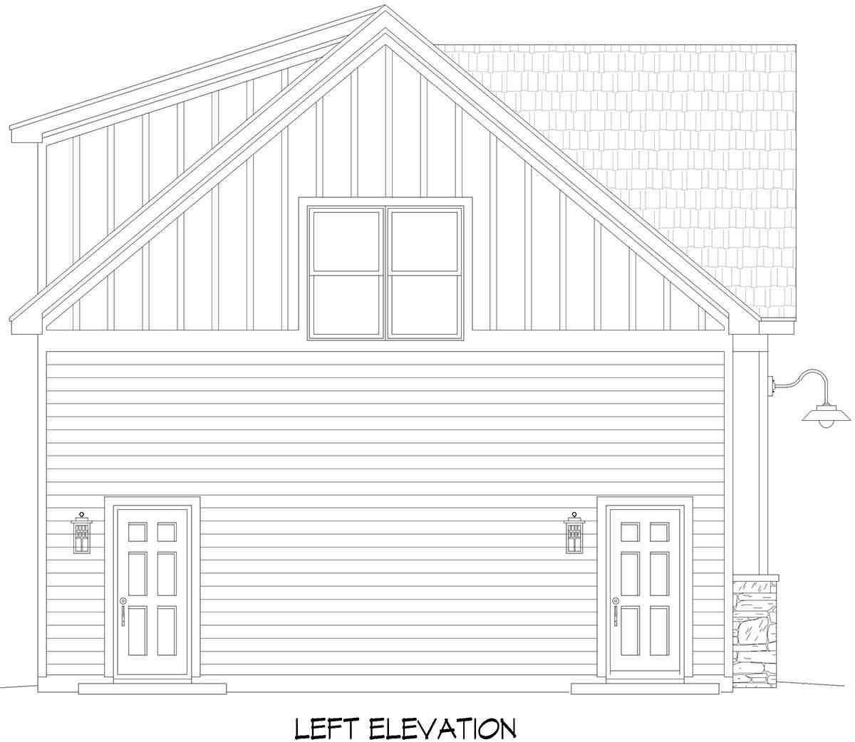 Traditional Garage-Living Plan 83486 with 1 Beds, 1 Baths, 3 Car Garage Picture 2