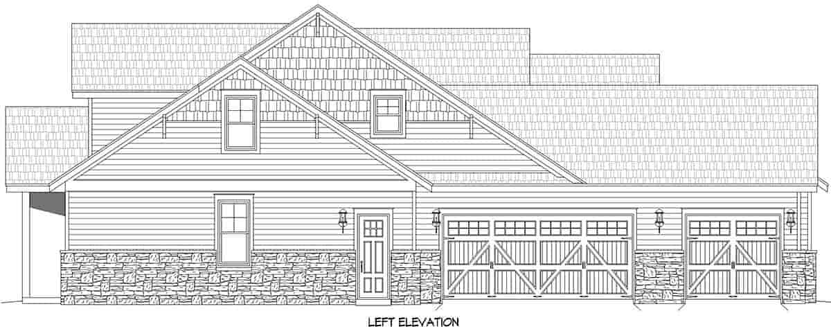 Prairie, Traditional House Plan 83494 with 4 Beds, 5 Baths, 4 Car Garage Picture 2
