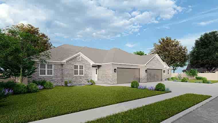 Country, Ranch, Traditional Multi-Family Plan 83606 with 6 Beds, 4 Baths, 4 Car Garage Picture 5