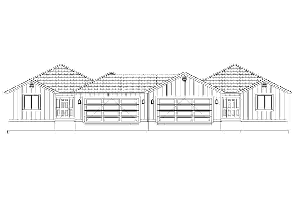 Country, Ranch, Traditional Multi-Family Plan 83620 with 6 Beds, 4 Baths, 4 Car Garage Picture 13