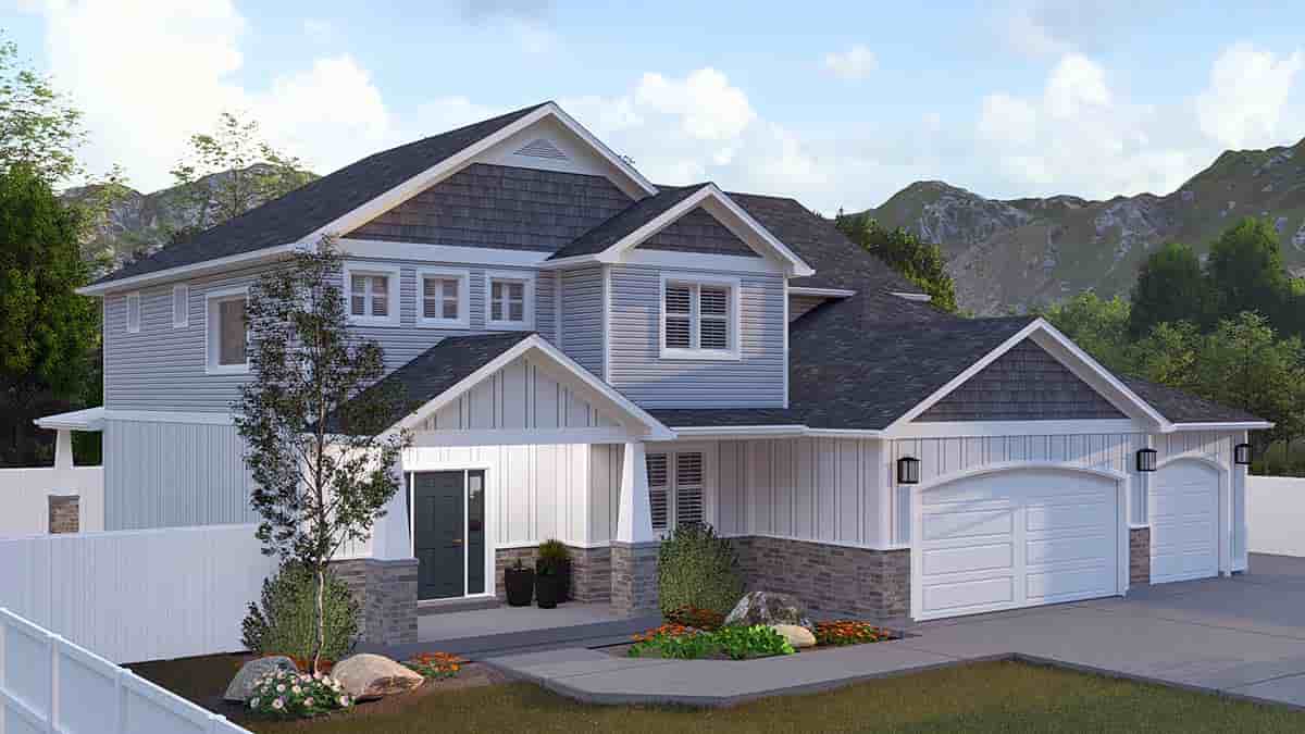 Craftsman, Traditional House Plan 83621 with 5 Beds, 5 Baths, 3 Car Garage Picture 2