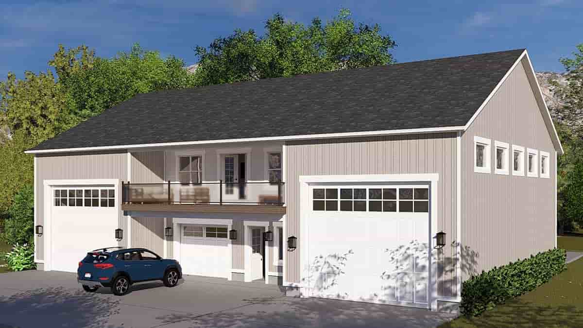 Contemporary, Traditional Garage-Living Plan 83636 with 1 Beds, 3 Baths, 5 Car Garage Picture 1