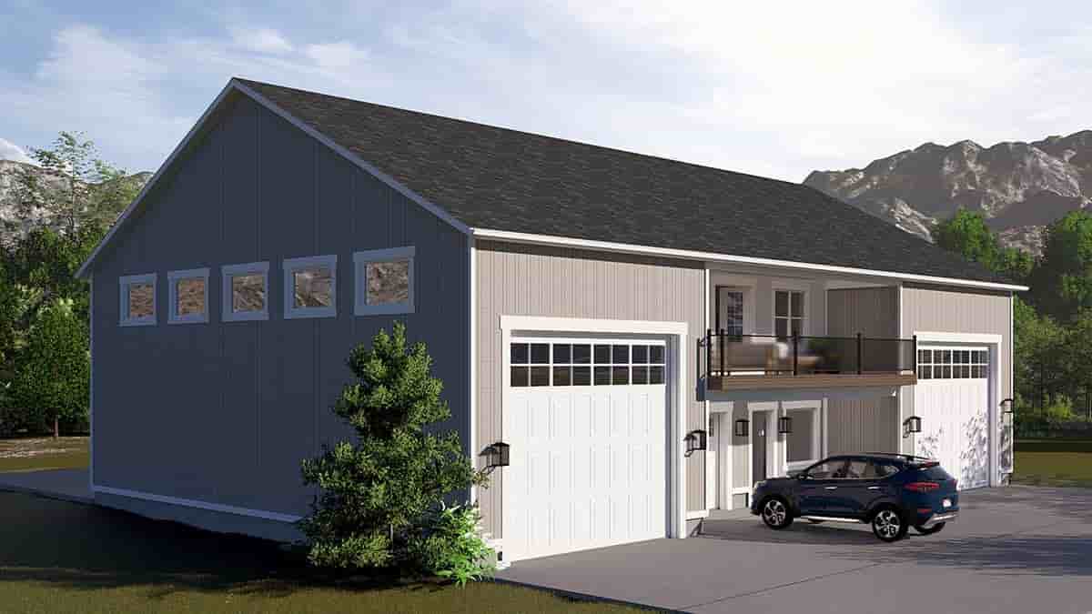 Contemporary, Traditional Garage-Living Plan 83636 with 1 Beds, 3 Baths, 5 Car Garage Picture 2