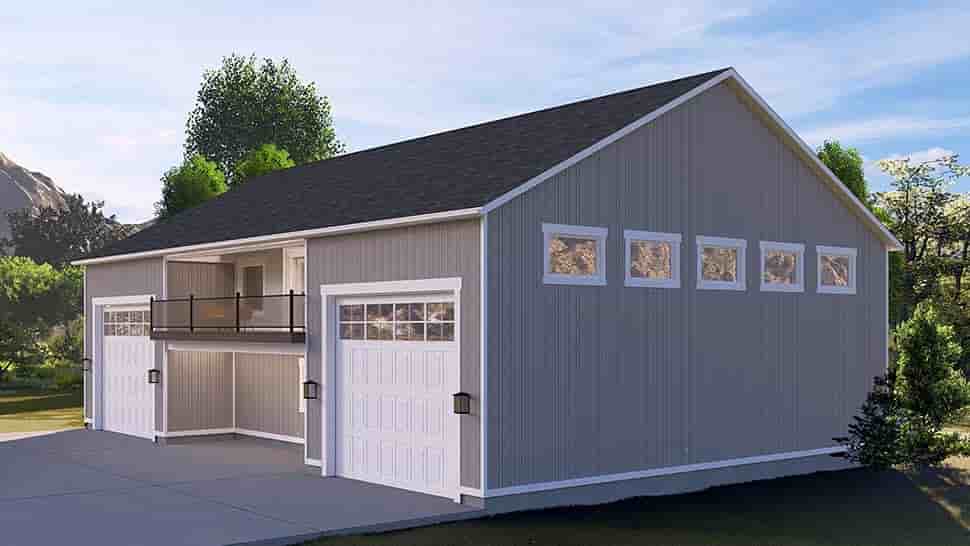Contemporary, Traditional Garage-Living Plan 83636 with 1 Beds, 3 Baths, 5 Car Garage Picture 3