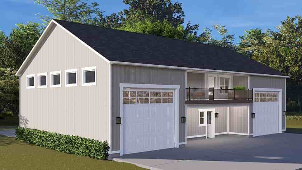 Contemporary, Traditional Garage-Living Plan 83636 with 1 Beds, 3 Baths, 5 Car Garage Picture 4