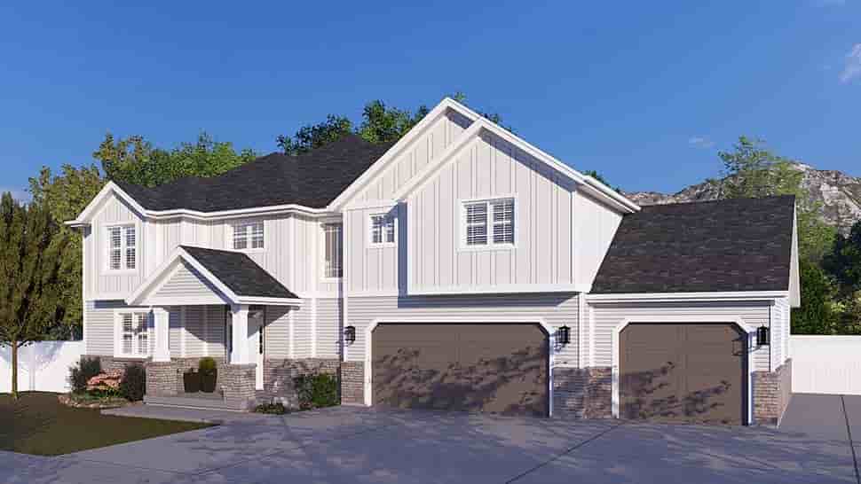 Craftsman, Traditional House Plan 83644 with 4 Beds, 4 Baths, 3 Car Garage Picture 3