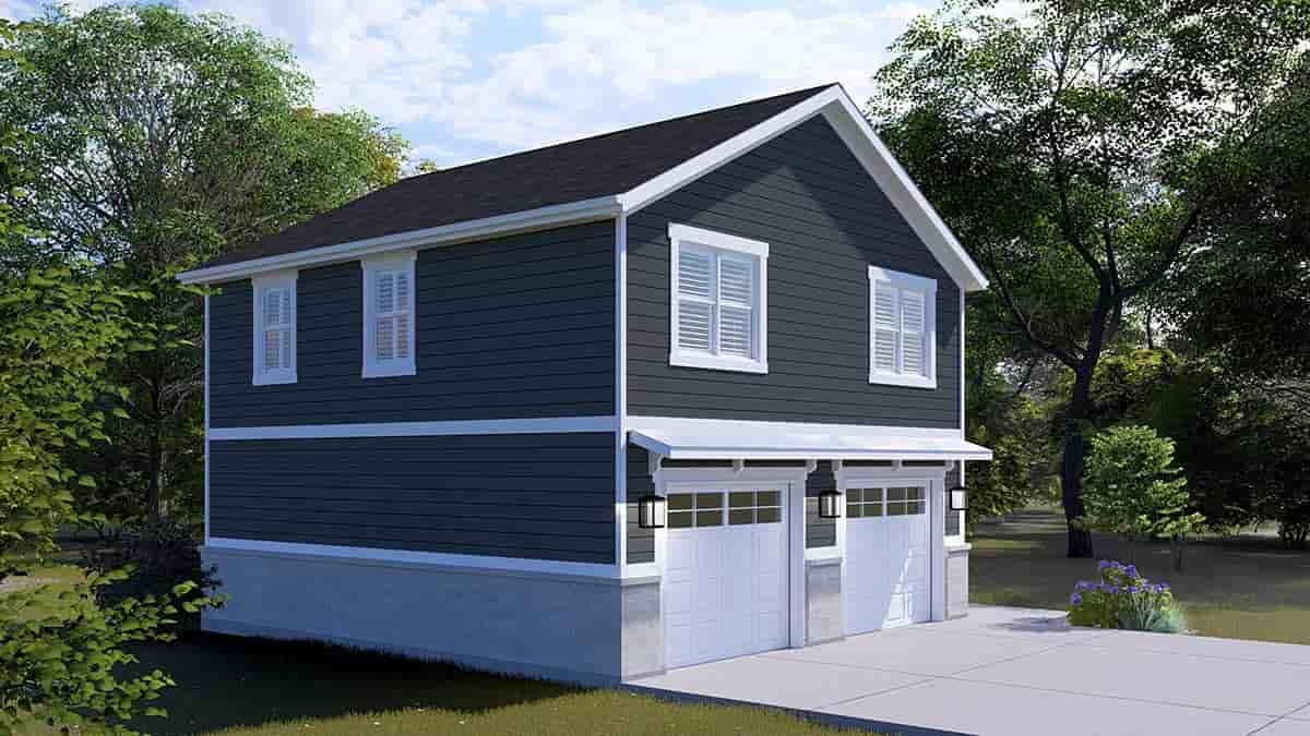 Cottage, Country, Traditional Garage-Living Plan 83647 with 2 Beds, 1 Baths, 2 Car Garage Picture 2