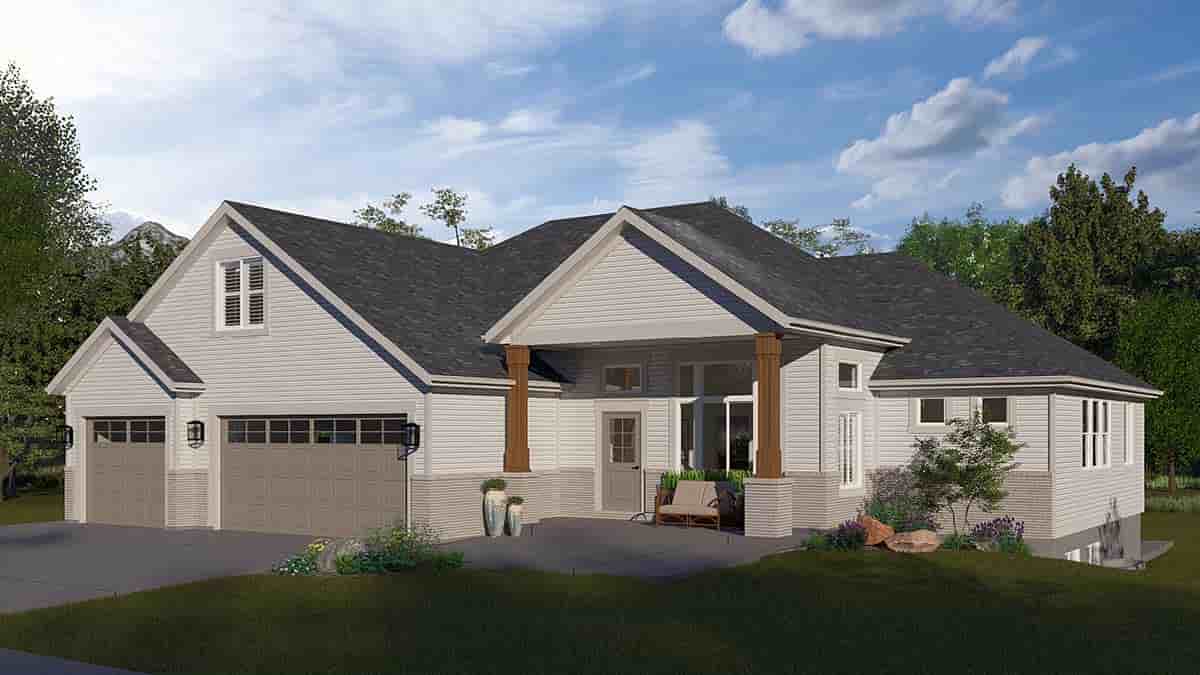 Craftsman, Traditional House Plan 83649 with 3 Beds, 4 Baths, 3 Car Garage Picture 1