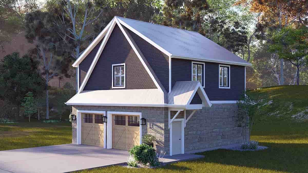 Craftsman, Traditional Garage-Living Plan 83658 with 2 Beds, 2 Baths, 2 Car Garage Picture 1