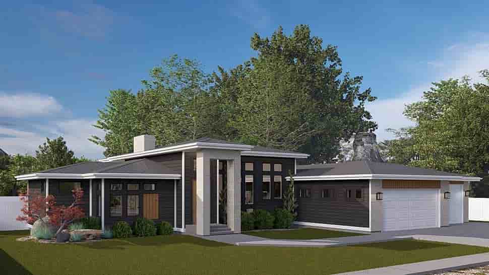Contemporary, Modern, Prairie, Ranch House Plan 83669 with 3 Beds, 3 Baths, 3 Car Garage Picture 4