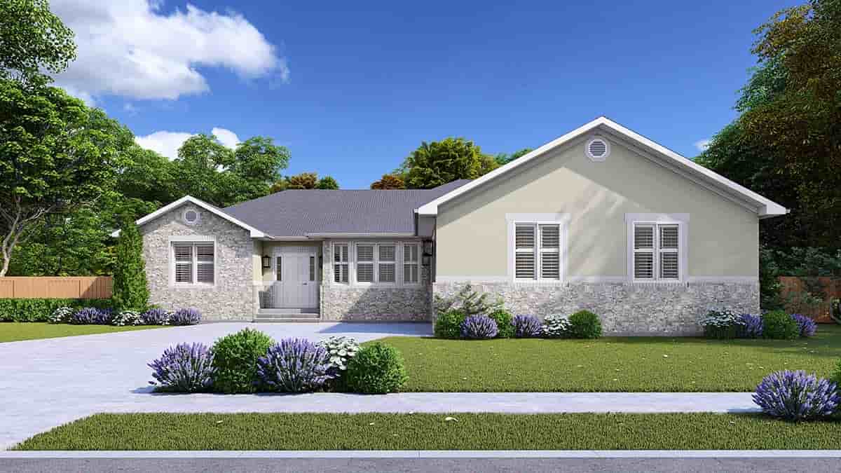 Ranch, Traditional House Plan 83677 with 3 Beds, 2 Baths, 2 Car Garage Picture 1