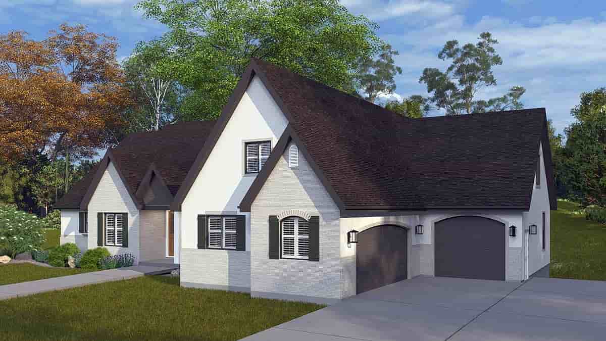 New American, Traditional House Plan 83683 with 5 Beds, 4 Baths, 3 Car Garage Picture 1