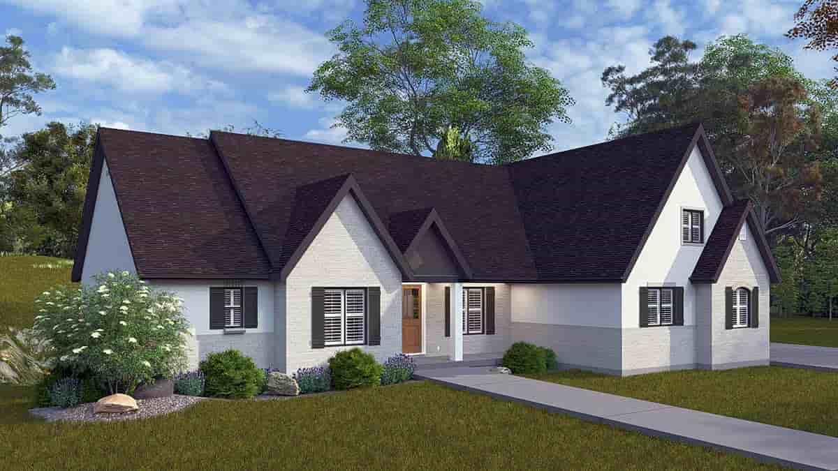 New American, Traditional House Plan 83683 with 5 Beds, 4 Baths, 3 Car Garage Picture 2