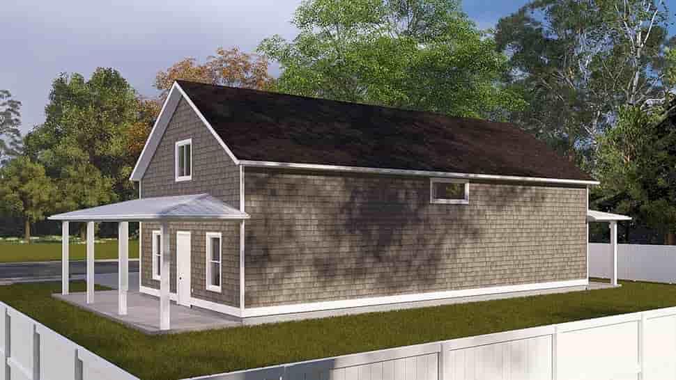 Country, Farmhouse Garage-Living Plan 83684 with 1 Beds, 2 Baths, 4 Car Garage Picture 3