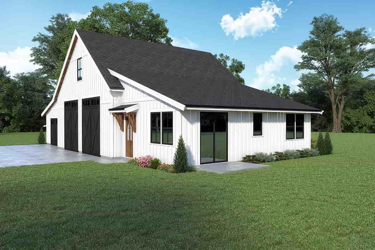 Country, Craftsman, Farmhouse Garage-Living Plan 83811 with 1 Beds, 2 Baths, 3 Car Garage Picture 1