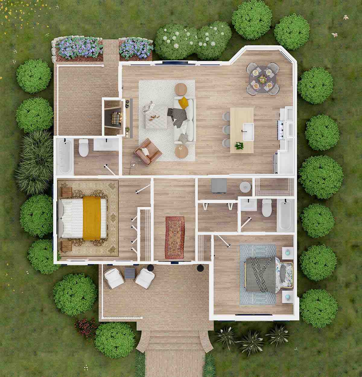 Cottage, Craftsman, Traditional House Plan 83908 with 2 Beds, 2 Baths Picture 12