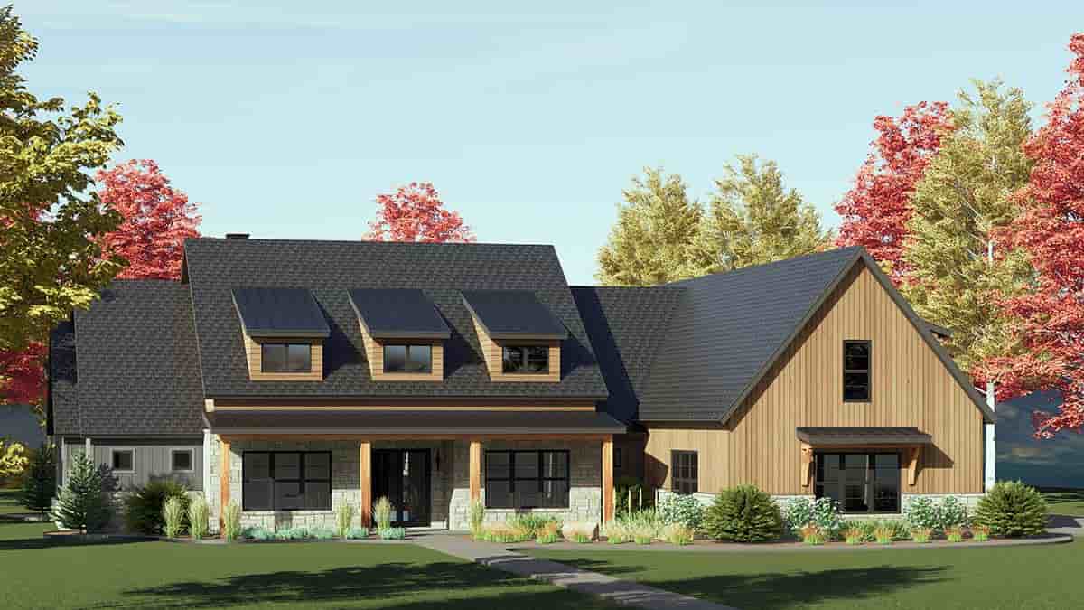 Country, Farmhouse House Plan 84102 with 4 Beds, 5 Baths, 3 Car Garage Picture 2