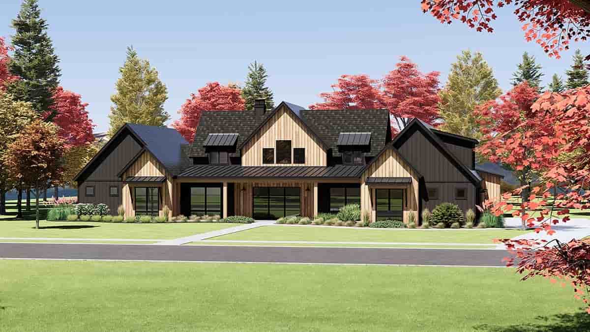 Country, Farmhouse, Modern House Plan 84105 with 4 Beds, 5 Baths, 3 Car Garage Picture 1