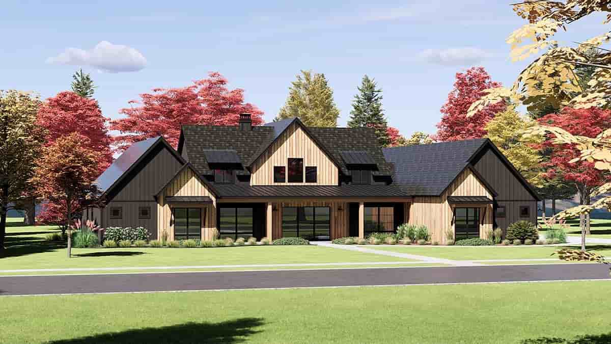 Country, Farmhouse, Modern House Plan 84105 with 4 Beds, 5 Baths, 3 Car Garage Picture 2