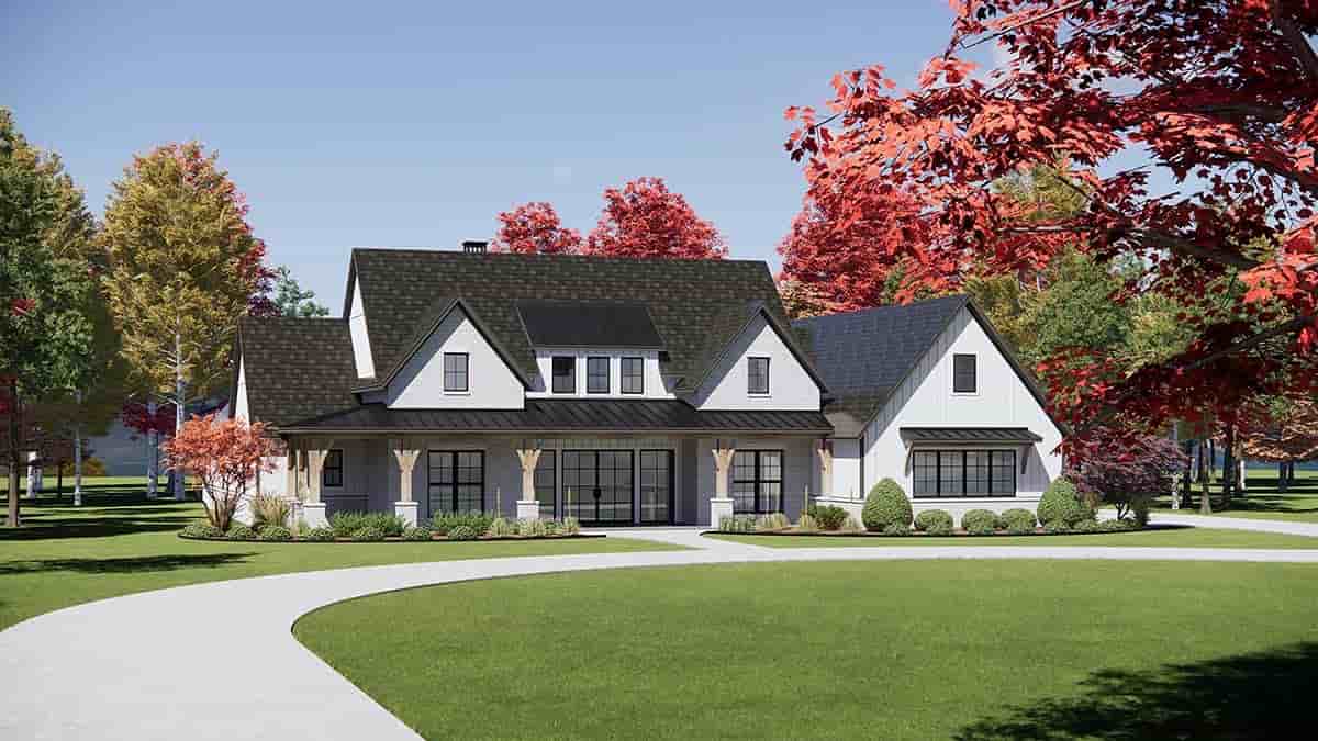 Farmhouse, Modern House Plan 84107 with 4 Beds, 5 Baths, 3 Car Garage Picture 2
