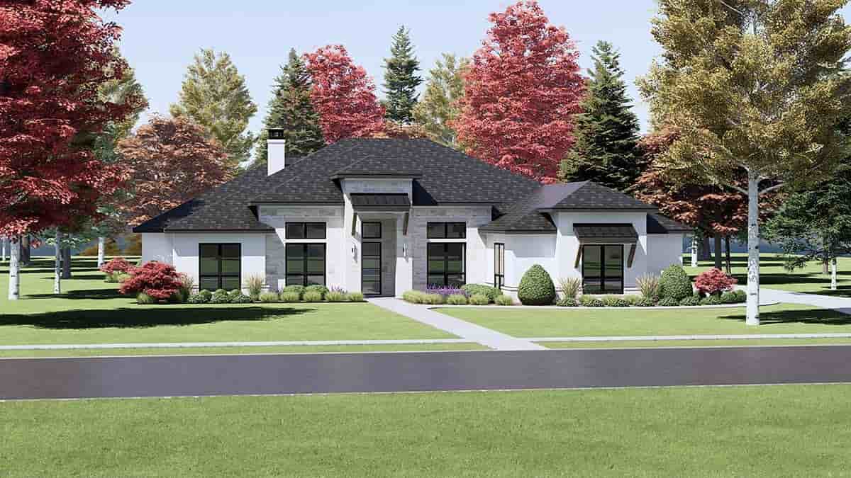 Florida, Modern House Plan 84108 with 5 Beds, 4 Baths, 3 Car Garage Picture 2