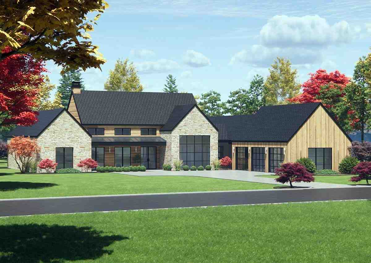 Contemporary, Farmhouse, Ranch House Plan 84113 with 4 Beds, 4 Baths, 3 Car Garage Picture 2