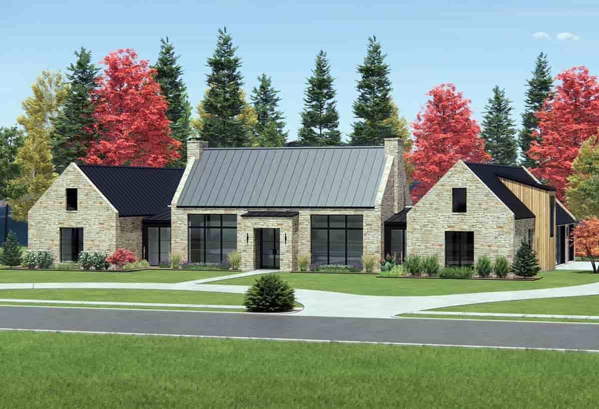Contemporary, Ranch House Plan 84114 with 4 Beds, 5 Baths, 3 Car Garage Picture 1
