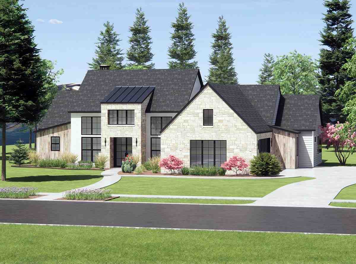 Contemporary, Traditional House Plan 84115 with 4 Beds, 5 Baths, 2 Car Garage Picture 1