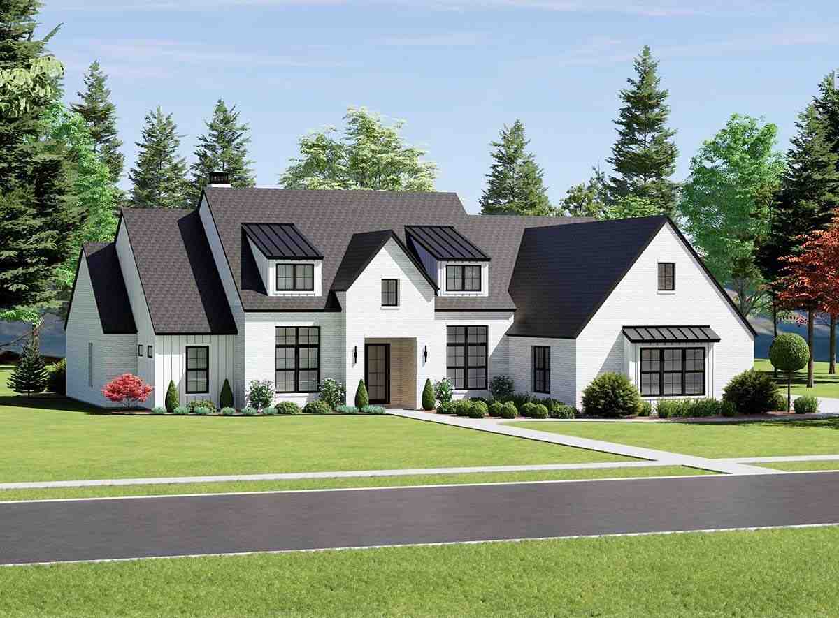 French Country, Ranch House Plan 84117 with 4 Beds, 5 Baths, 3 Car Garage Picture 2