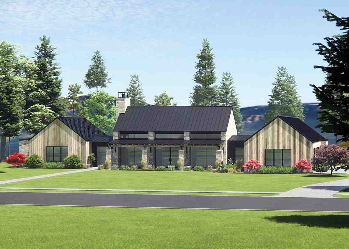 Contemporary, Ranch House Plan 84118 with 4 Beds, 4 Baths, 3 Car Garage Picture 1