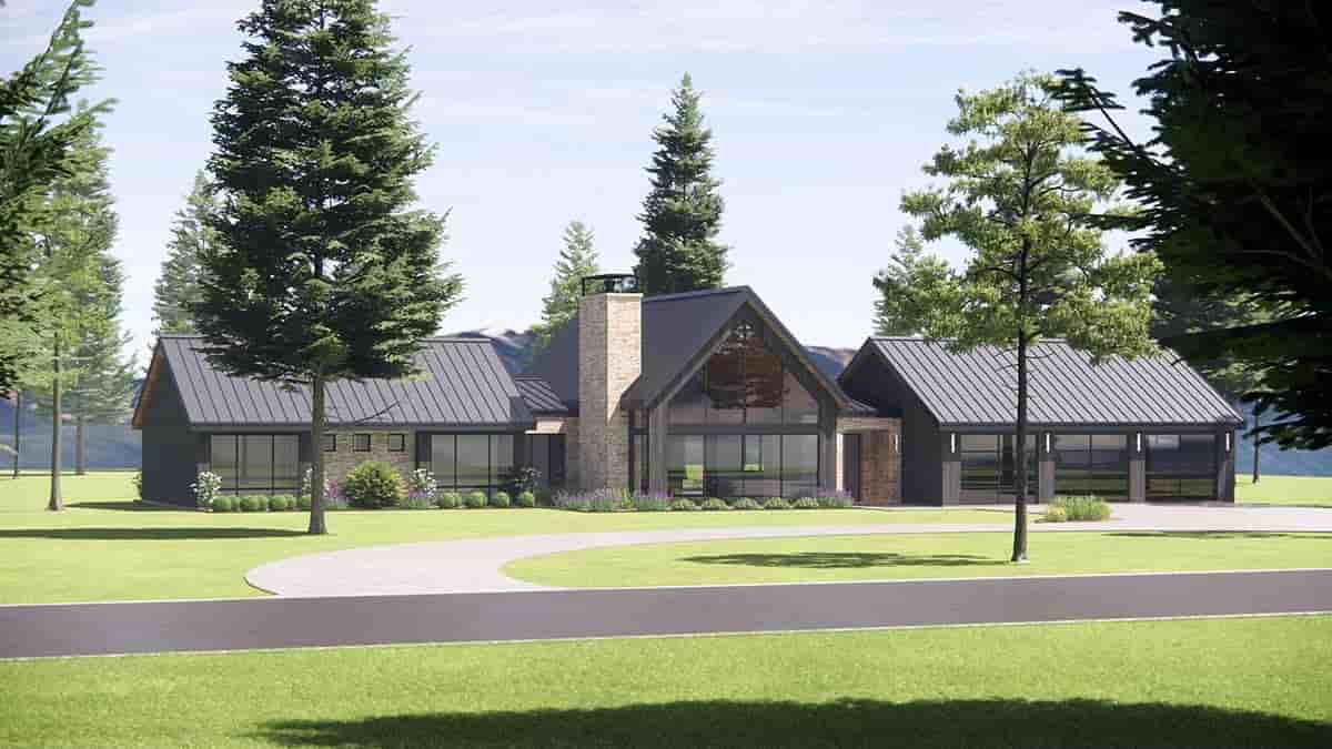Contemporary, Ranch House Plan 84119 with 4 Beds, 4 Baths, 3 Car Garage Picture 2
