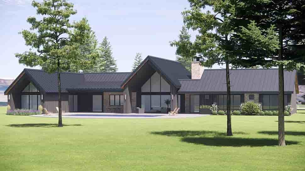 Contemporary, Ranch House Plan 84119 with 4 Beds, 4 Baths, 3 Car Garage Picture 4