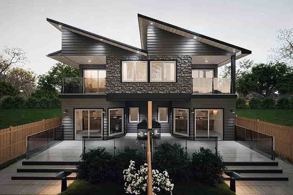 Contemporary, European Multi-Family Plan 84634 with 5 Beds, 6 Baths Picture 2