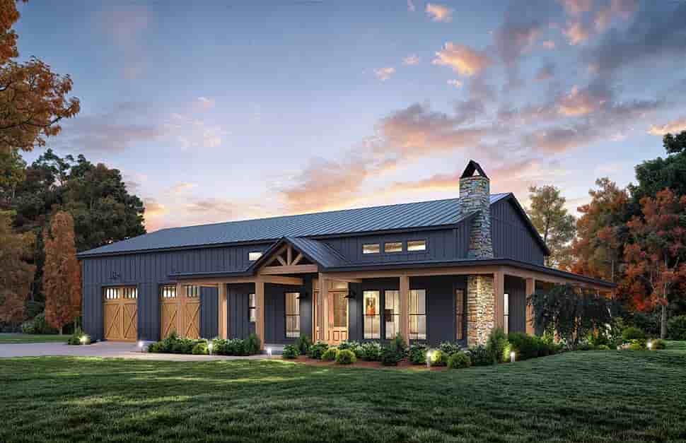 Barndominium, Farmhouse House Plan 84710 with 3 Beds, 2 Baths, 2 Car Garage Picture 2