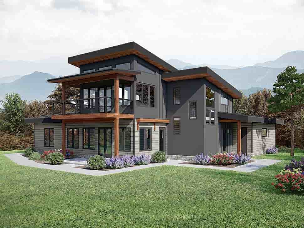 Contemporary, Modern House Plan 84800 with 3 Beds, 2 Baths, 2 Car Garage Picture 3