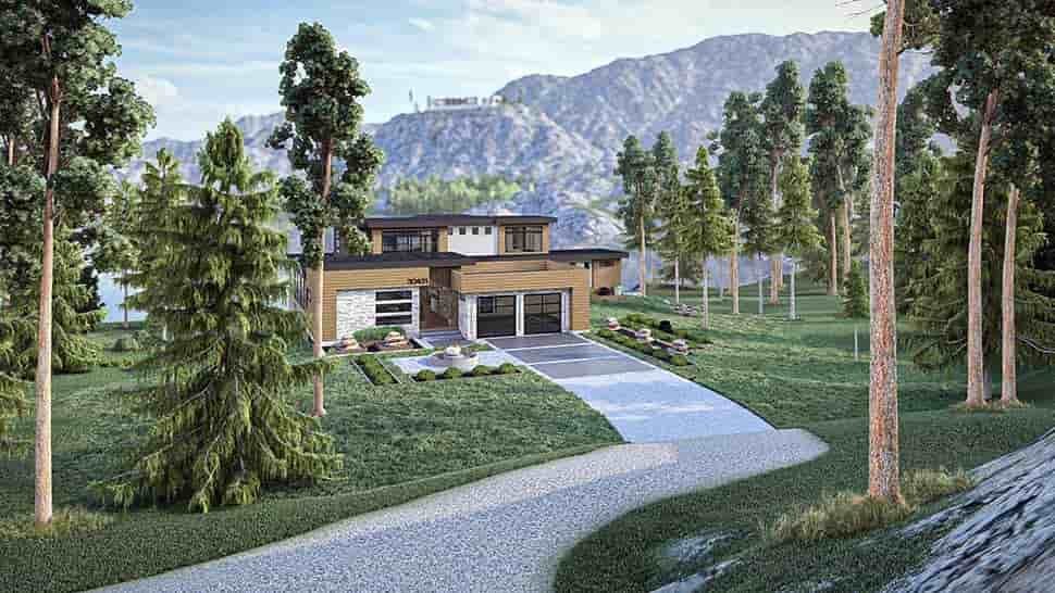 Contemporary, Modern House Plan 84902 with 4 Beds, 4 Baths, 2 Car Garage Picture 2