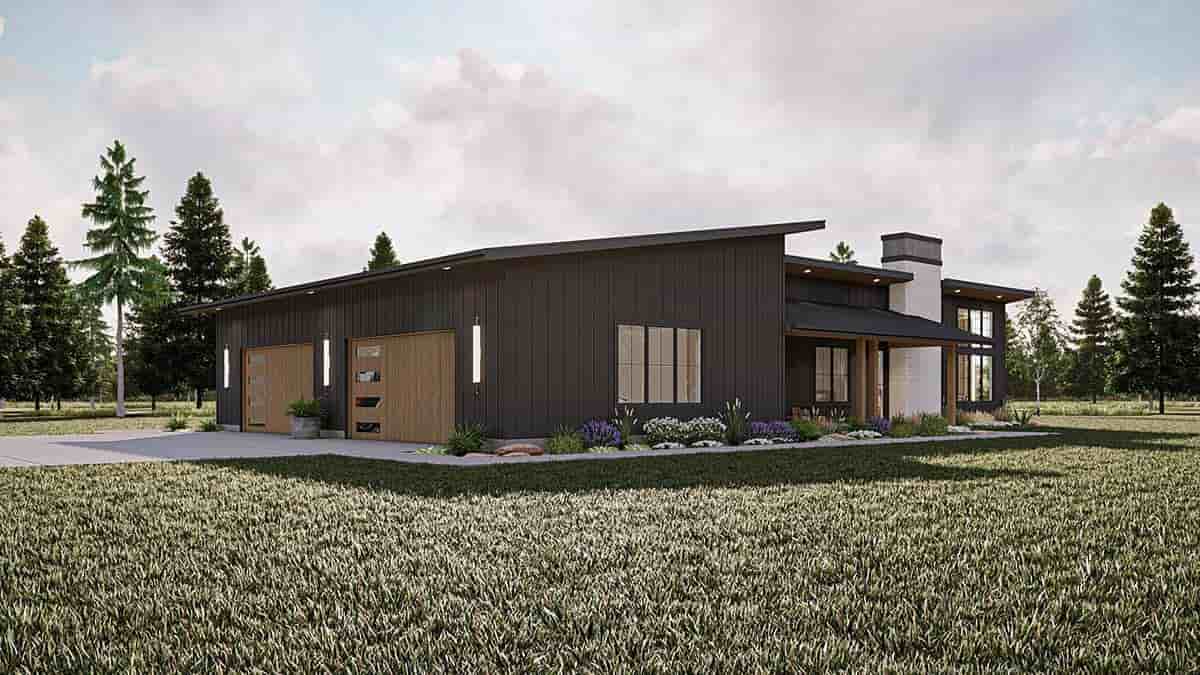 Barndominium, Modern House Plan 84934 with 3 Beds, 3 Baths, 4 Car Garage Picture 2