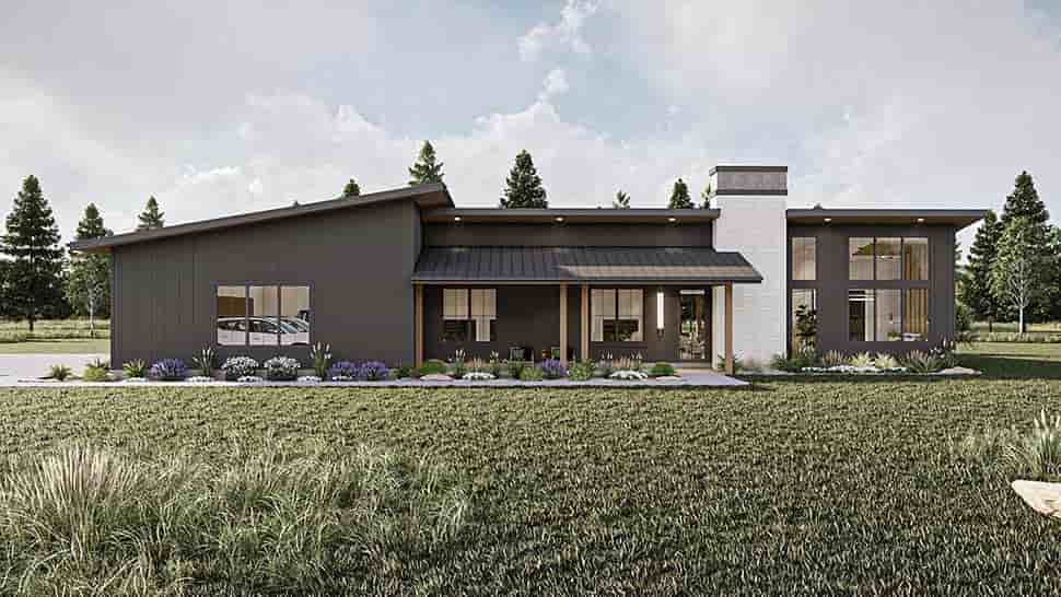 Barndominium, Modern House Plan 84934 with 3 Beds, 3 Baths, 4 Car Garage Picture 3